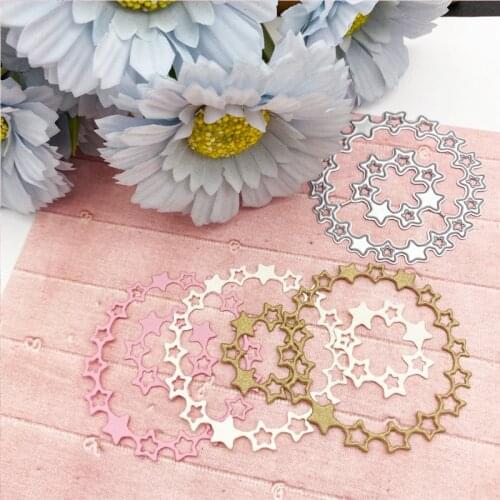 Circle Five-pointed star Metal Cutting Dies Paper Cut Card Making Template for DIY Scrapbooking Decorative Craft Mold Diecuts