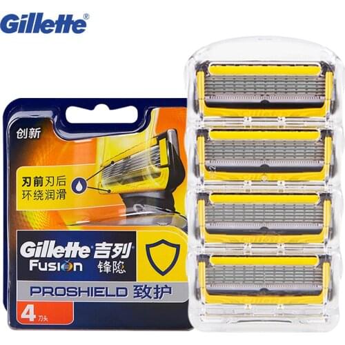Gillette Fusion Proshield Razor Blades Professional Men Straight Razor Razor Replacement Heads Manual Shaving Blades 4 Pieces