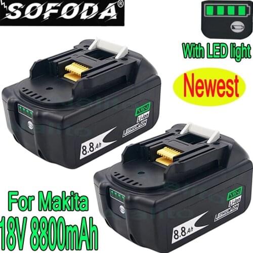 Latest Upgraded BL1860 Rechargeable Battery 18 V 8800mAh Lithium ion for Makita 18v Battery BL1840 BL1850 BL1830 BL1860B LXT 400