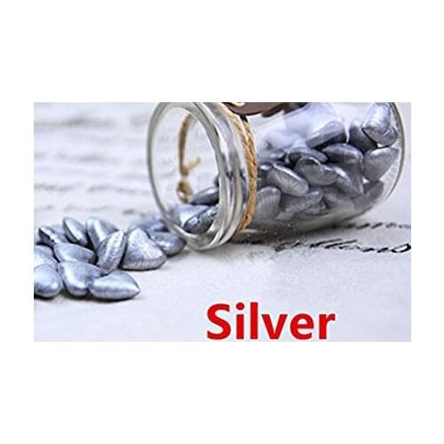 MDLG Vintage 90pcs Silver Heart Shape Bottled Glass for Wax Seal Sealing Stamp Wedding Invitations Adhesive Wax Sticks Beads