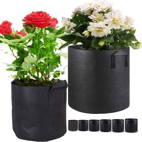 5PCS Potato Pot Vegetable Growing Bag Plant Pot Strawberry Planting Bag for Garden Flower Grow 1/3/5/7/10Gallon Black Container