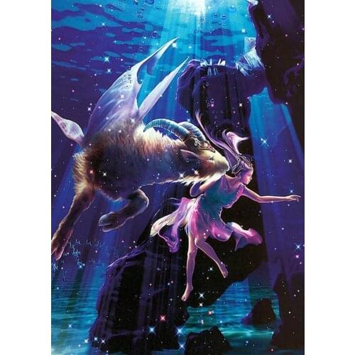 Cross stitch 5D diamond painting haft diamentowy kit set Full square Cuadros Cartoons woman art Mosaic animal sheep Aries colour