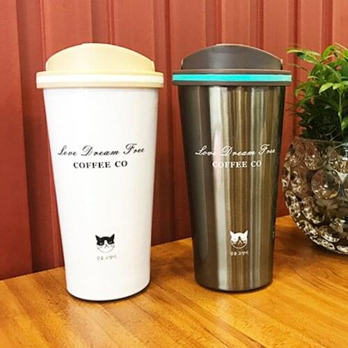 New Fashion Portable 500ML Stainless Steel Leak-proof Travel Mug Japan And South Korea Coffee Cup Winter Mug Office Home