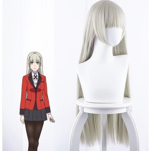 Anime Kakegurui Momobami Ririka Cosplay Wig Heat Resistant Synthetic Hair 80cm