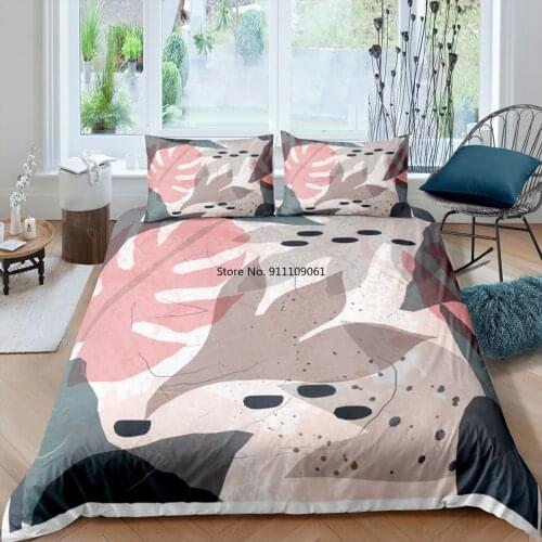 Nordic Pastoral Bedding Set Leaves Printed Duvet Cover Set Creativity Bed Cover Quilt Covers King Queen Size Comforter Cover Set