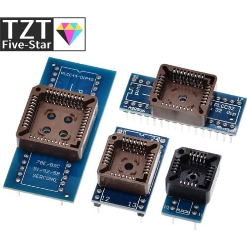 PLCC20 PLCC28 PLCC32 PLCC44 to DIP 20 28 32 44 USB Universal Programmer IC Adapter Tester Socket for TL866CS TL866A EZP2010