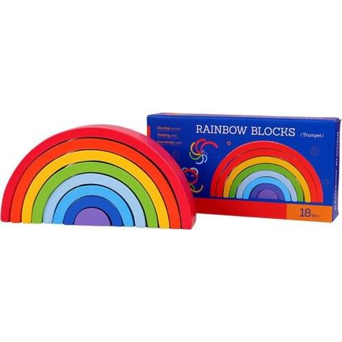 Rainbow Color Arched Building Stacking Blocks Educational Toys for Kids Fun