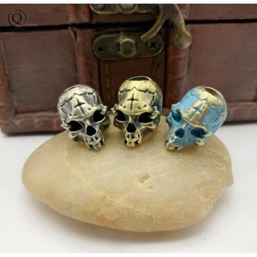 Retro Cross Rat Tooth Skull Head Knife Beads Pendants Metal Copper Keychains Hangings DIY EDC Accessories Umbrella Rope Lanyard
