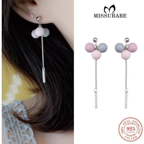 Drop-Earrings S925 Sterling Silver ball Ear Drops High Quality Zircon Sweet balloon Earring new fashion Jewelry for women girls