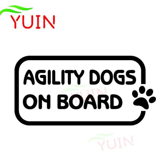 AGILITY DOGS ON BOARD Car Sticker Fashion Paw Print Decal PVC Body Window Decoration High Quality Waterproof Sunscreen Decals