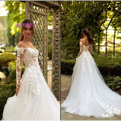 Robe de mariee New arrival Simlple Beading Wedding Dresses 2021 Crystal Embroidery Appliques Wedding Gowns vestidos de noiva