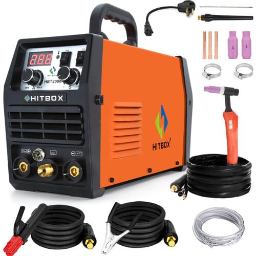110V/220V HITBOX HBT2000 TIG ARC 2 In 1 Welder Non Stick Electrode HF 2T 4T Tig Welding Machine For Carbon Stainless Steel