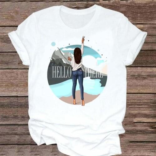 Women Fashion Coffee Travel Lovely New Graphic Short Sleeve Kawaii Clothes Tshirt Top Lady Print T Female Tee T-Shirt