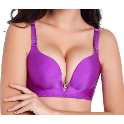 Hot 2022 New Sexy Ladies 3/4 Cup Lace Push Up Bra Women Bralette Deep V Bras Underwear AW5344