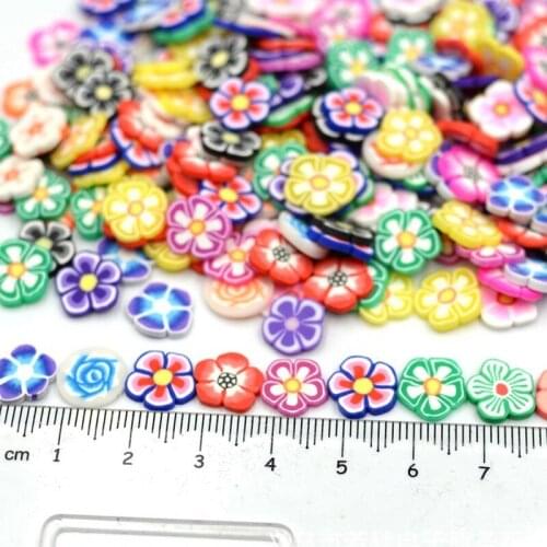 1kg 10mm Mixed Plum Blossom Shape Polymer Clay Slices Flower Beads For Jewelry Making DIY Handmade Nail Art Slime Toys