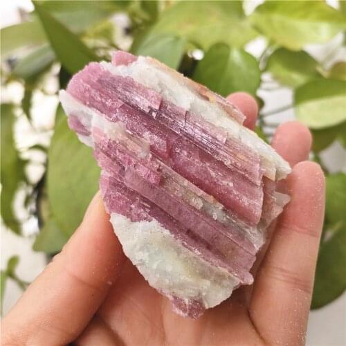 1PCS Natural Red Tourmaline Quartz Crystal Rough Stone Raw Gemstone Mineral Specimen Irregular Crystal Reiki Healing