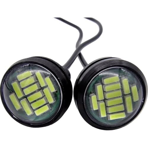 1 Pcs Eagle Eye LED Light 4014 12SMD 23MM Daytime Running DRL Backup Light Car Auto Lamp White Parking Signal Light Accessories