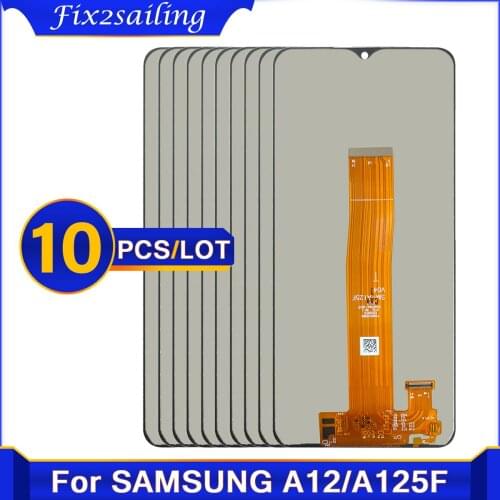 10PCS For Samsung A125 lcd For Samsung Galaxy A12 SM-A125F SM-A125F/DSN LCD with frame Display Touch Screen Digitizer Assembly