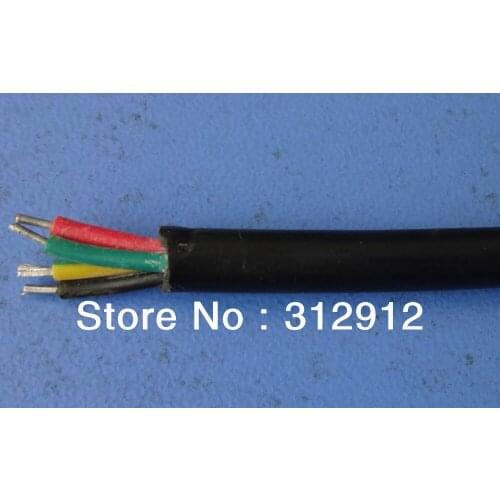 100m/lot 4pin(black-red-green-yellow) cable for pixel light,with black PVC covered,20AWG