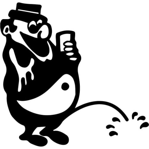 17X16.4CM Fat Man Peeing Funny Decal Car Sticker Decoration Accessories