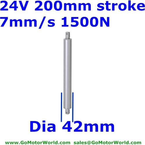 24V 7mm/s speed 200mm stroke 1500N 150KG load DC tubular linear motor in line DC linear actuator LA17 type hot sell
