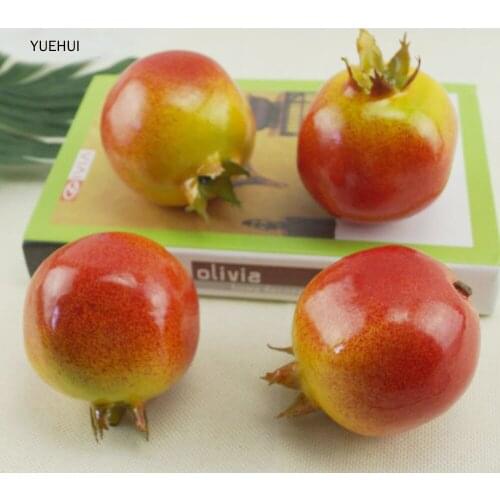 10pcs High Imitation Fake Artificial Pomegranate Fruit Artificial Pomegranate Plastic Fake Simulated Fruit Model Ornaments