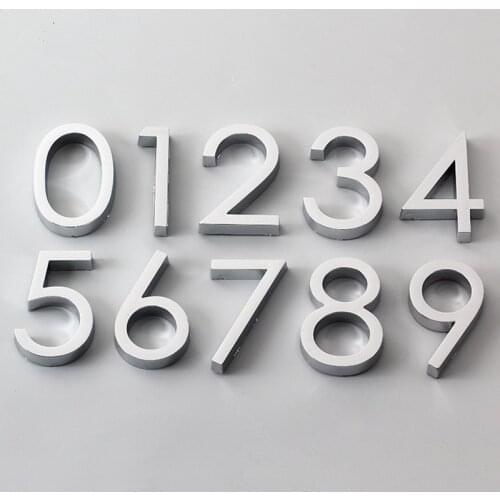 3D Numeral Door Plaque House Drawer Sign Plating Gate Digits 0 to 9 Plastic Number Tag Hotel Home Sticker Address Door Label