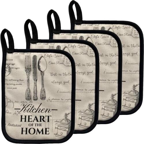 4 PCS Cotton Pot Holders with Pocket for Cooking or Baking,18x23 cm