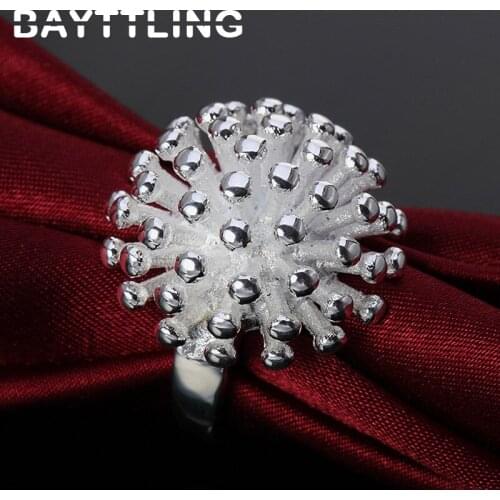 BAYTTLING 925 Sterling Silver 6-10# Beautiful Firework Ring For Woman Lady Fashion Luxury Wedding Gift Jewelry