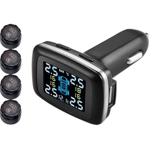 C100 Wireless Car Tire Pressure Monitor Detector with USB Interface Lighter Power Supply External Sensor
