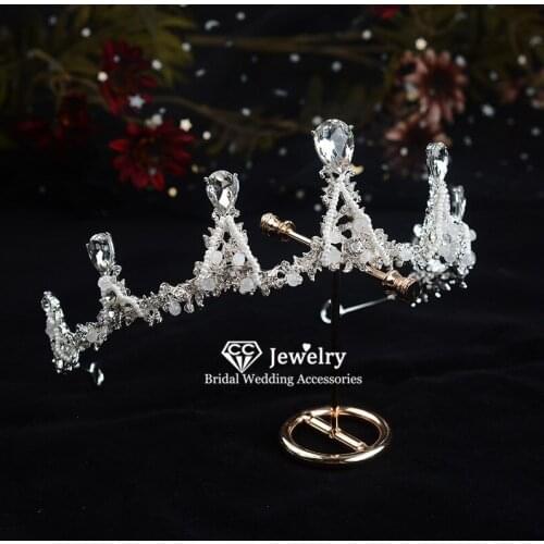 CC Tiaras and Crowns Hairband Wedding Hair Accessories for Women Bridal Jewelry Crown Princess Hairwear Water Drop Crystal HG757