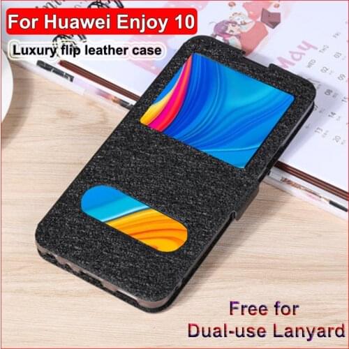 Front window cover For Huawei Enjoy 10 Case Enjoy10 coque PU leather phone Cases For Huawei Enjoy 10 Enjoy10 2019 flip shell
