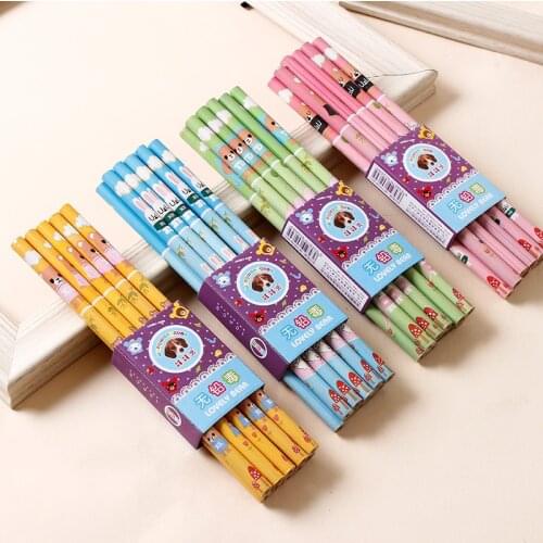 100pcs kawaii wood pencil cartoon animal pencils for school items supplies cute japanese pencils office stationary set gift