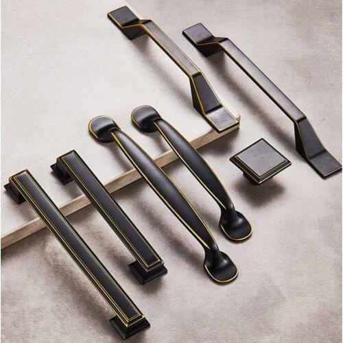 Door Pull Wardrobe Furniture Handle Metal Zinc Vintage Antique Copper Cabinet Drawer Kitchen Cupboard Dresser Hardware Knob