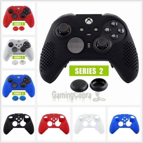 Soft Anti-Slip Silicone Cover Skins Controller Protective Case for Xbox One Elite Series 2 with Thumb Grips Analog Caps