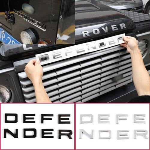 Car Logo Wordmark Decoration For Land Rover Defender 90 110 130 2020-2021 ABS Car Hood Engine Cover Tailgate Trunk Letters Badge