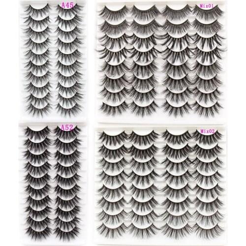 Maquiagem 5/10 /16Pairs Mink Lashes Faux Eyelashes Mink False Eyelashes Soft Dramatic Volume Lashes Eyelash Extension for Makeup