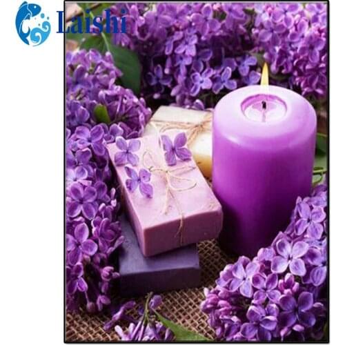 DIY Zen, purple aromatherapy, flowers Diamond Painting Cross Stitch Kits Full Embroidery Mosaic Art Picture of Rhinestones Decor
