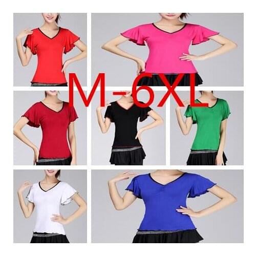 Sexy V Neck Speaker Short Sleeve Belly Latin Dancing Clothes Tops For Women/Female/Girl/Lady Dancer,Performance Wears Costume
