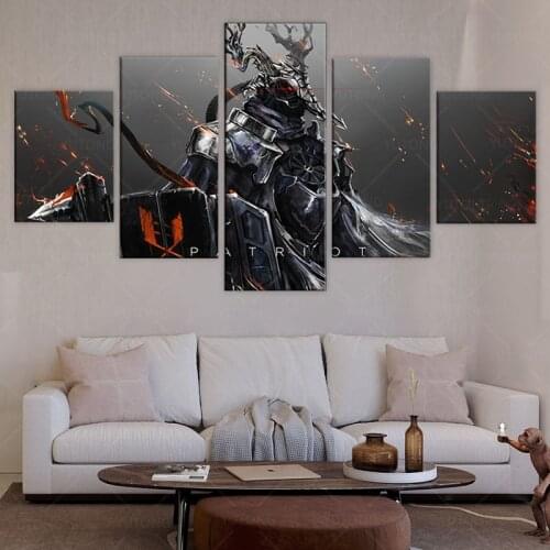 Patriot Arknights Armor Horns Demon Spear Shield Anime Games Poster Woonkamer Decoratie Home Decor canvas painting print framed