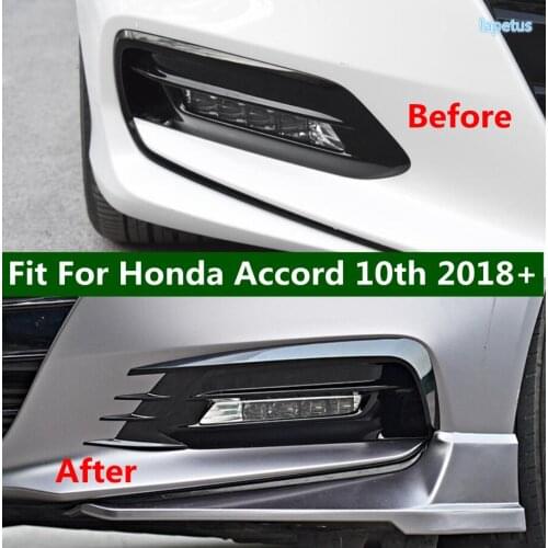 Car Front Bumper Fins Air Vent Trim Fender Cover Canards Fit For Honda Accord 10th 2018 - 2020 Accessories Exterior Refit Kit