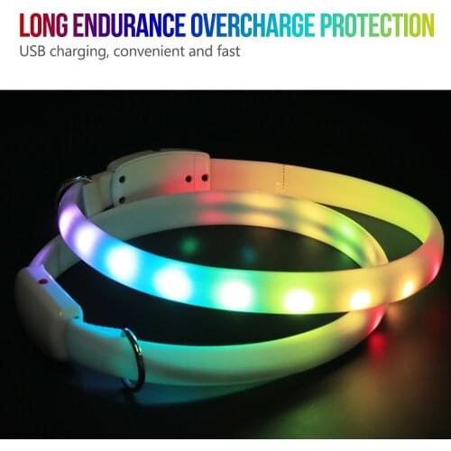 USB Rechargeable Pet Dog LED Light Collar Pet Light Flashing Necklace Outdoor Dog Walking Night Safety Collar Pet Supplies 2021