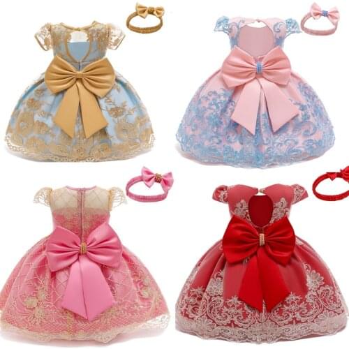 Baby Girl Dress 1 Year Birthday Party Dress for Girls Christening Gown For Baby Girls Embroidery Christmas Vestido Infantil