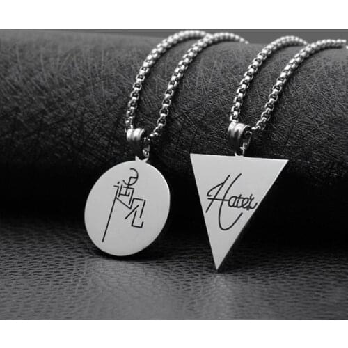 Titanium Steel Pendant, Stainless Steel Jewelry, Round Card Text All-match Pendant Fashion Trend
