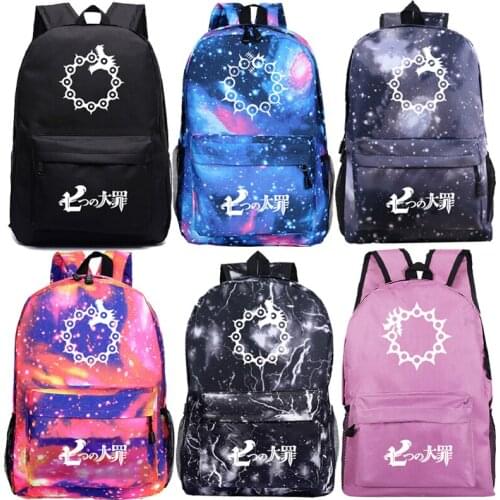 Mochila The Seven Deadly Sins Backpacks Boys Grils Back School Bookbag Casual Daily Travel Rucksack School Bag Women Knapsack
