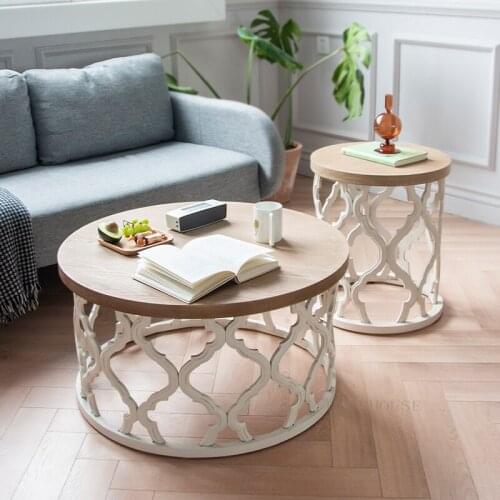 Nordic Solid Wood Living Room Apartment Coffee Table Modern Household Furniture Villa Tea Tables Retro Bedroom Leisure Endtable