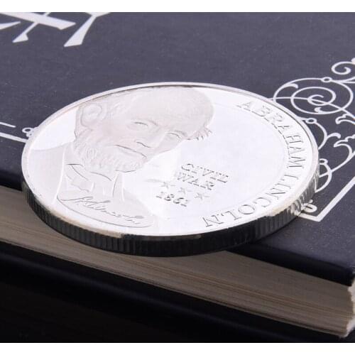 US Abraham Lin coln Civil War 1861 Souvenir Coins Silver Plated Coin Collection Gift Toy Ornaments