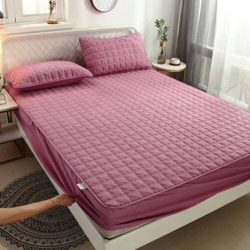 Waterproof Bed Sheet Single Piece Pure Cotton Multicolor Thickened Mattress Protective Cover Thickened Non-slip Bed Mattress