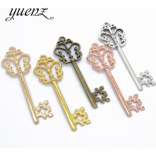 YuenZ 6pcs Antique Silver color key Charms Pendants for Bracelet Necklace DIY Jewelry Making Finding Accessories 57*18mm O223