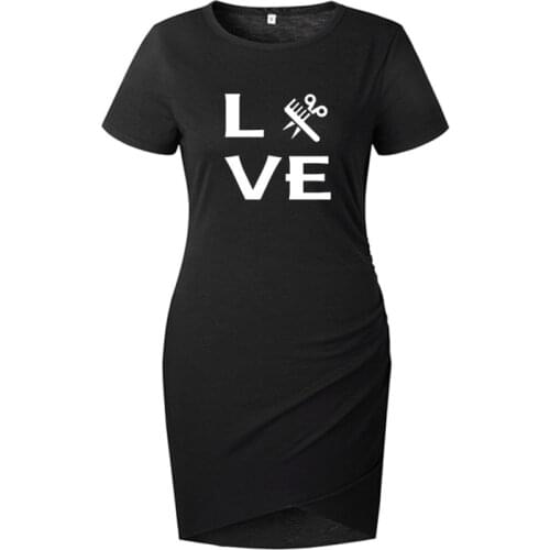 Women Love Hairstylist Barber Stylist Hair Cuttery Print Dress Mothers Day gift